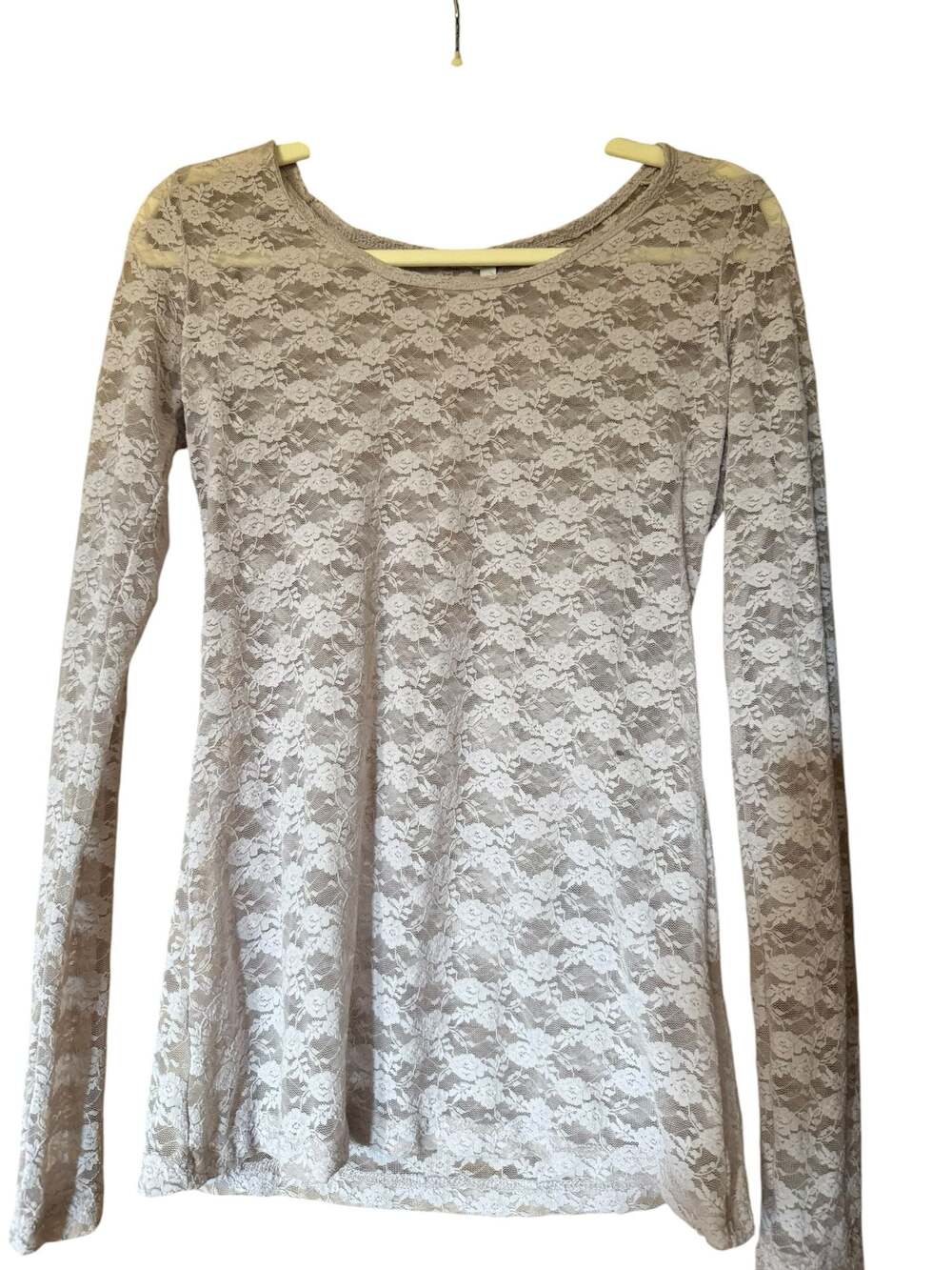 Charlotte Russe Women's Floral Lace Long Sleeve Top